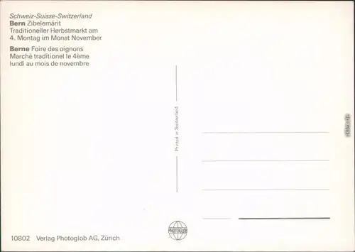 Bern Zibelmärit - Traditioneller Herbstmarkt am 4. Montag im November 1980
