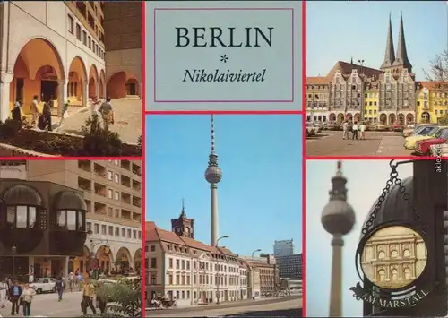 Mitte Berlin Verschiedene Ansichten aus dem Nikolaiviertel Fernsehturm 1987