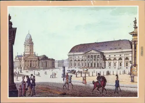 Berlin Berlin um 1820 - Der Gendarmenmarkt mit dem Konzerthaus  Aquarell 1989