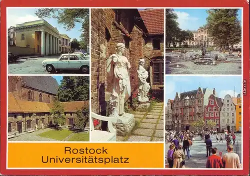 Ansichtskarte  Rostock Universitätsplatz 1984