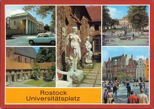 Ansichtskarte Rostock Universitätsplatz 1984