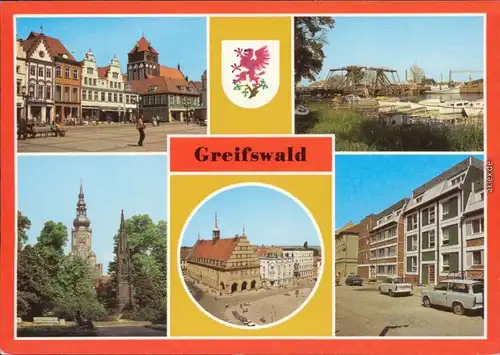 Greifswald Platz der Freundschaft,  Rubenowdenkmal Knopfstraße 1985
