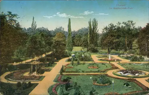 Ansichtskarte Hanau Partie im Stadtschloss Park 1915