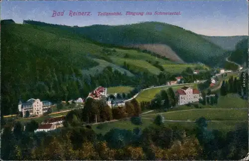 Bad Reinerz Duszniki-Zdrój Panorama-Ansicht: Eingang ins Schmelzetal 1920
