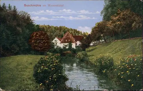 Großharthau Partie an der Buschmühle Wesenitztal b Stolpen 
1917