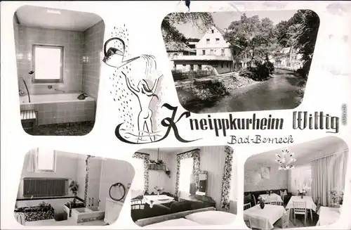Bad Berneck im Fichtelgebirge Kneippkurheim Wittig - Außen und Zimmer 1969 