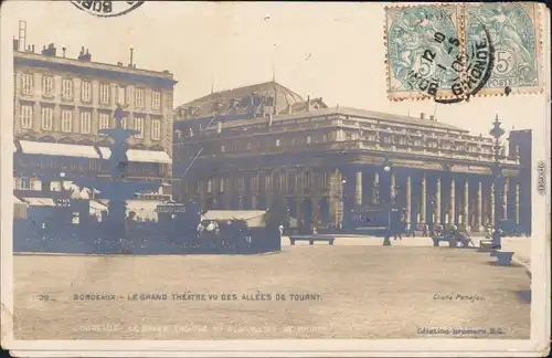 Bordeaux Straßenpartie Le Grand Theatre vu des Allees de Tourny 1930 