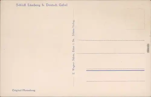 Deutsch Gabel Jablonné v Podještědí Schloß Lämberg b Gablonz Liberec  1932