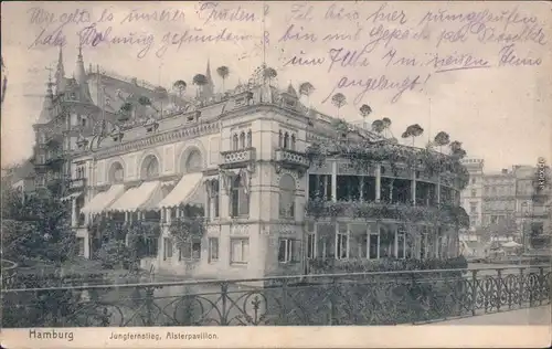 Hamburg Alsterpavillon - Jungfernstieg  Ansichtskarte  1910