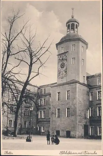 Stettin Szczecin Schloßturm mit Turmuhr  Ansichtskarte  1928