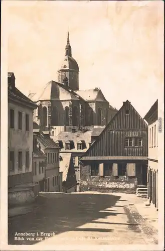 Ansichtskarte Annaberg-Buchholz Straßenpartie zur Annenkirche 1932