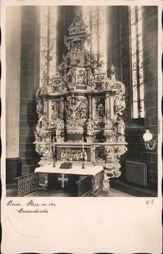 Pirna Altar in der Marienkirche Foto Ansichtskarte 1936