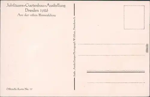 Ansichtskarte Dresden Gartenbauausstellung  - Aus der ersten Blumenschau 1926