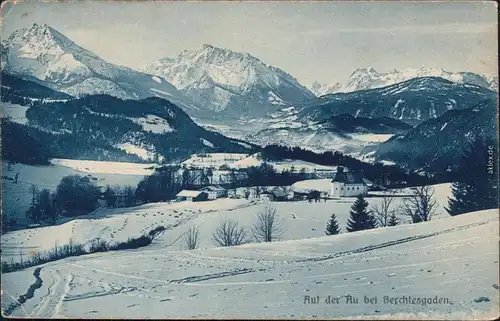 Berchtesgaden Auf der Au - Winterlandschaft  Ansichtskarte 1912