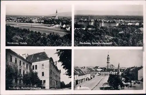 Stockerau 4 Bild: Totale, Markt, Kaserne  b  Korneuburg Ansichtskarte 1940