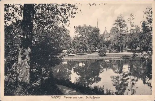 Moers Partie nach dem Schloßpark Ansichtskarte 1923