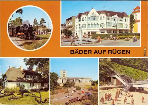 Binz (Rügen) Kleinbahn Baabe, Binz Kaufhaus & Restaurant, Göhren, Sellin 1984