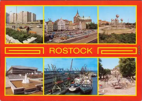 Rostock Wohnhochhaus am Wilhelm-Pieck-Ring, Stadtzentrum  Marienkirche  1985