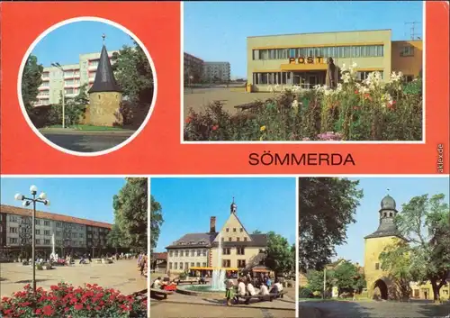 Sömmerda Stadtmauer, Post, Markt, Rathaus, Erfurter Tor 1982