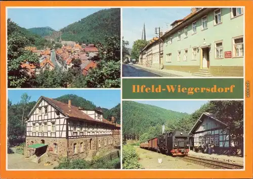 Ilfeld Wiegersdorf Panorama-Ansicht, Haus Krone,  FDGB,  Bahnhof Netzkater 1983