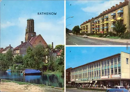 Rathenow 1. Havel am Schleusenweg 2. Leninallee 3. Kaufhaus Magnet 1971