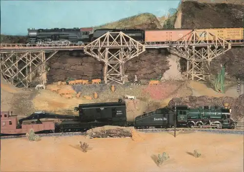 HO-Heimanlage "Free Valley Railroad" (1980) von Freital; Lok "Santa Fe" 1987