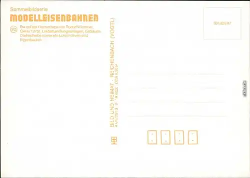 Modelleisenbahn: Heimanlage Rudolf Wüchner Gera: Lokbeandlungsanlage    1987