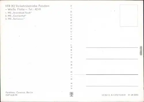 Potsdam Weiße Flotte Potsdam Ansichtskarte xx 1973