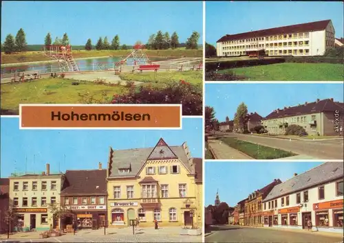 Hohenmölsen Freibad, Markt, Erich-Weinert-Oberschule,  Karl-Marx-Straße 1984