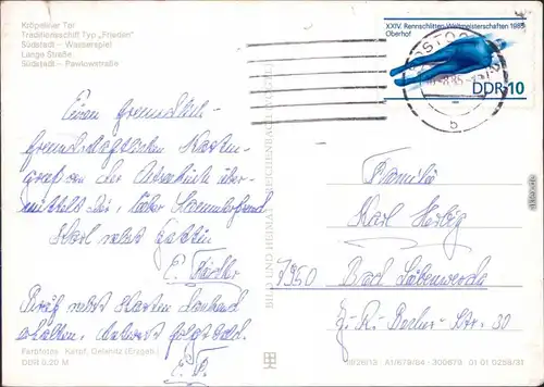 Rostock   Traditionsschiff Typ "Frieden", Südstadt   Südstadt Pawlowstraße 1985