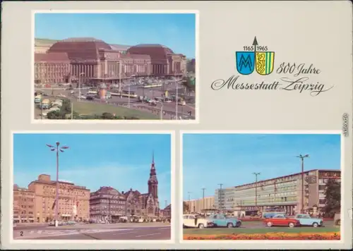 Leipzig Hauptbahnhof, Ringmessehaus und Hotel International, Hauptpostamt 1965