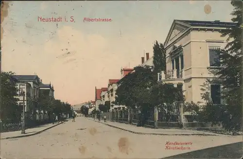 Neustadt  (Sachsen) Partie in der Albertstraße (Handcoloriert) 1913