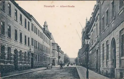 Neustadt  (Sachsen) Partie in der Alberstraße Ansichtskarte b Sebnitz  1915