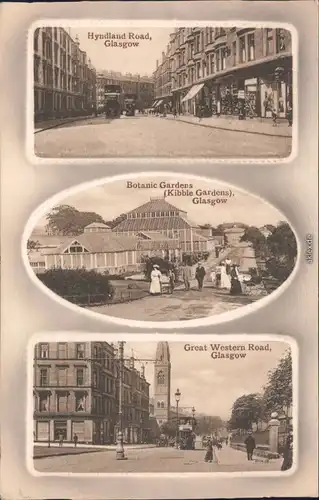 Glasgow Hyndland Road,  Botanic Gardens, Great Western Road 1914