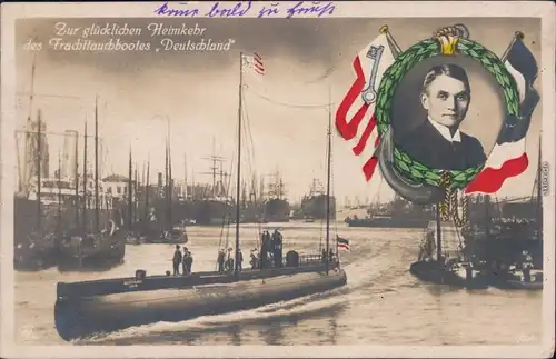 Bremen Zur glücklichen Heimkehr des Frachttauchbootes "Deutschland" 1917