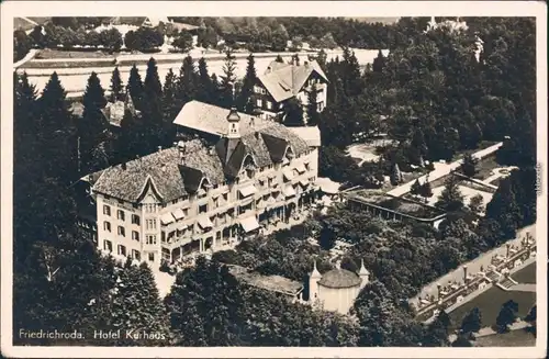 Friedrichroda Luftbild Hotel Kurhaus Foto Ansichtskarte  1932
