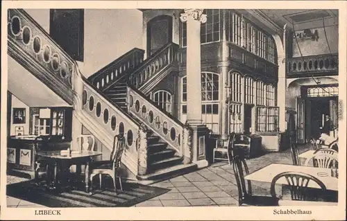 Lübeck Schabbelhaus - Foyer Ansichtskarte 1928