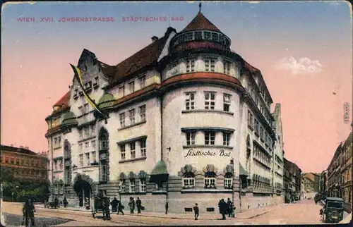 Ansichtskarte Wien Jörgerstraße - Partie am Städtischen Bad 1914