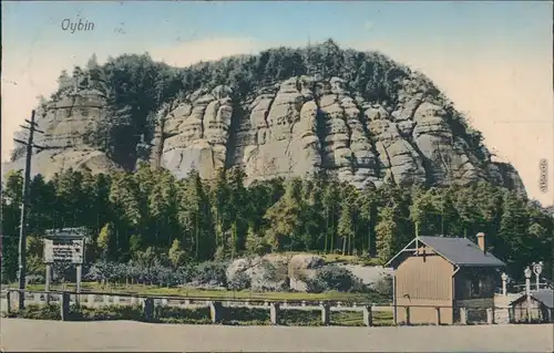 Oybin Berg Oybin von der Straße Hütte  Oberlausitz b Zittau  1911