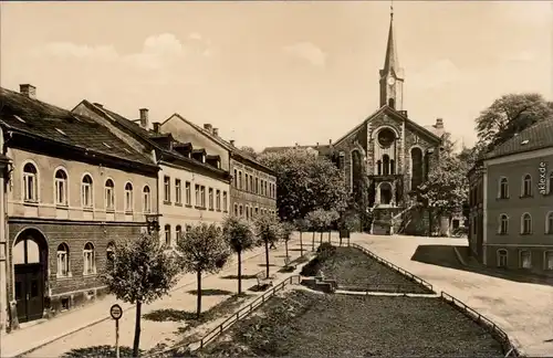 Schöneck (Vogtland) Partie am Kirchplatz Foto Ansichtskarte   1964