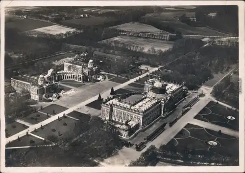 Brandenburger Vorstadt-Potsdam Luftbild Neues Palais mit Communs 1932 