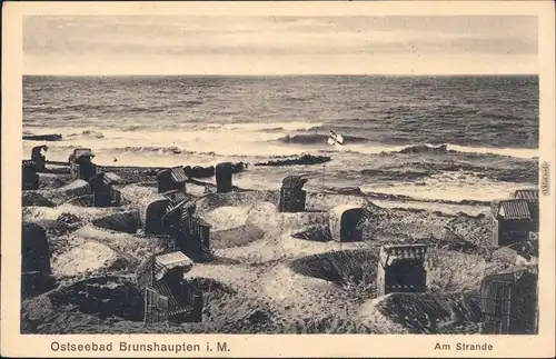 Brunshaupten Kühlungsborn Am Strande - Strandkörbe Ansichtskarte Usedom 
 1916