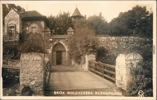 Brüx Most Schlossberg  - Burgeingang Foto Ansichtskarte 1928