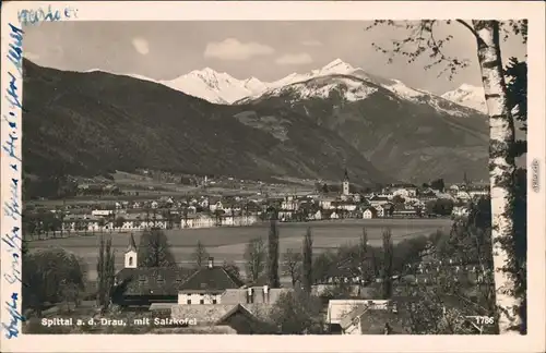 Spittal an der Drau Blick auf Foto Ansichtskarte  die Stadt 1941