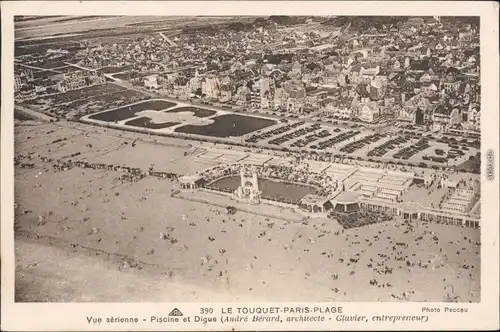 Le Touquet-Paris-Plage Luftbild Strand Paris Plage CPA Nord pas de Calais 1933
