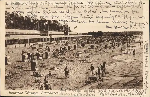 Wannsee Berlin Wannsee, Strandleben - Anlagen  Ansichtskarte 1929