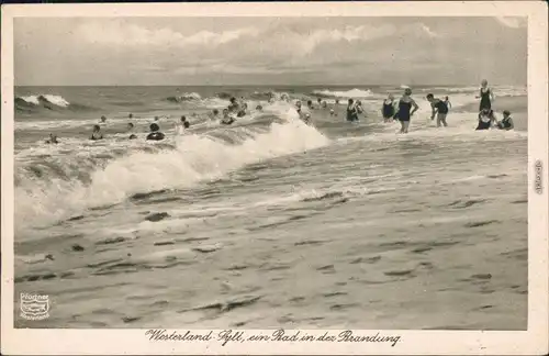 Westerland Gemeinde Sylt Bad an der Brandung Ansichtskarte 1932