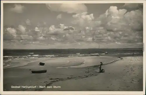 Heringsdorf  Usedom Strand nach dem Sturm Ansichtskarte  1934