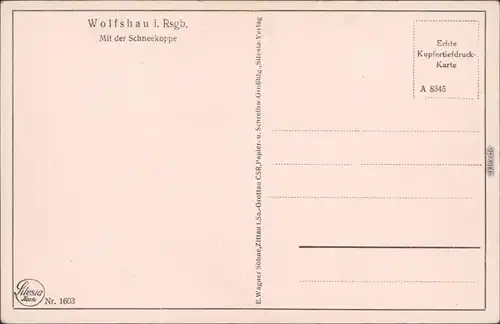 Wolfshau Partie an der Stadt Ansichtskaarte Krummhübel Karpacz  1928