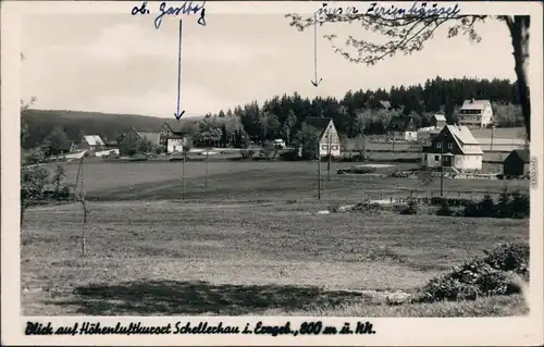 Schellerhau Altenberg (Erzgebirge) Partie im Ort Fotokarte 1950